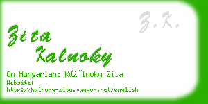 zita kalnoky business card